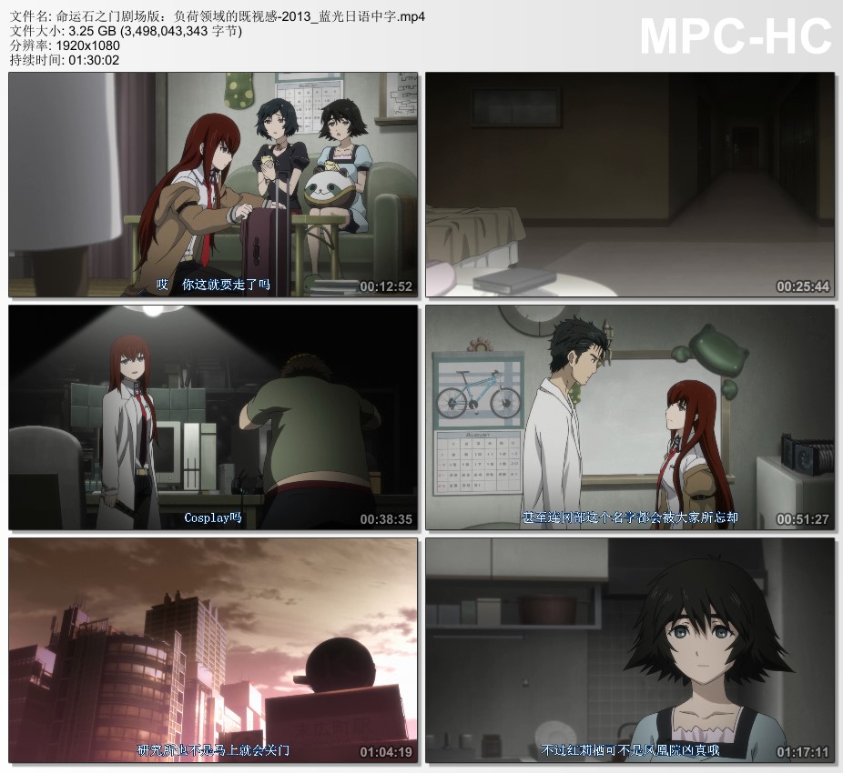 2013年日本经典动画片《命运石之门剧场版:负荷领域的既视感》蓝光日语中字