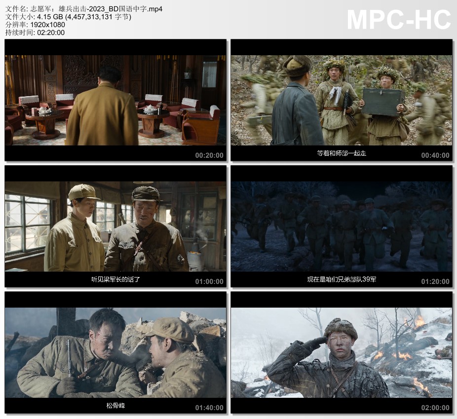 2023年国产7.0分历史战争片《志愿军:雄兵出击》BD国语中字