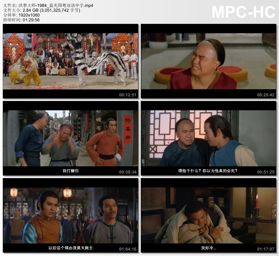 1984年中国香港经典动作片《洪拳大师》蓝光国粤双语中字
