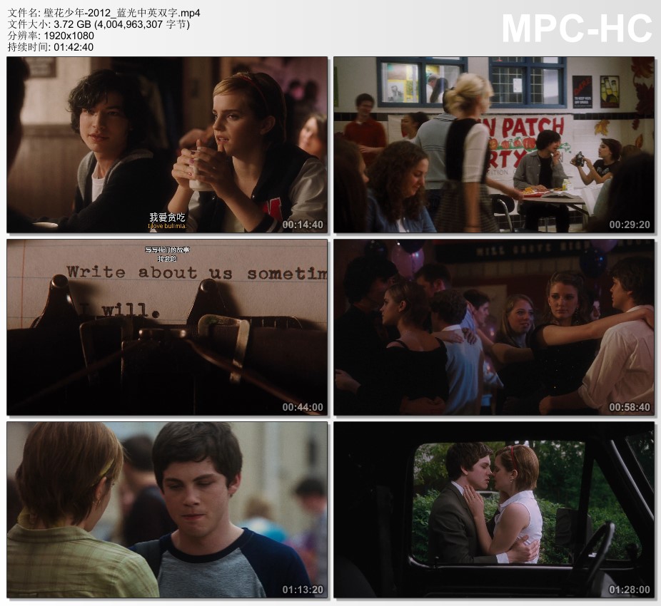 2012年美国经典爱情片《壁花少年》蓝光中英双字