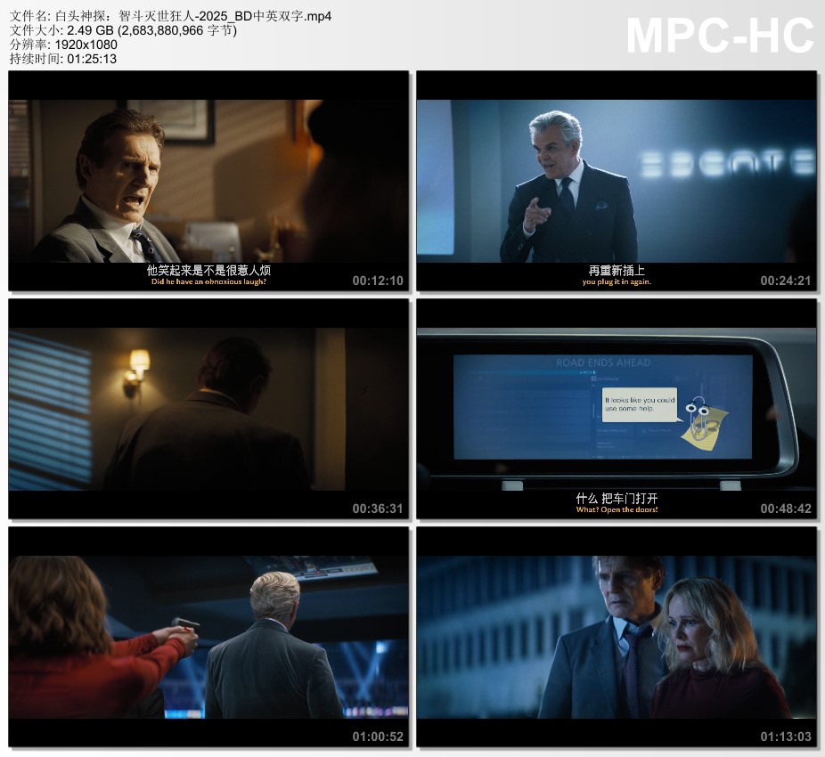 2025年美国动作片《白头神探:智斗灭世狂人》BD中英双字