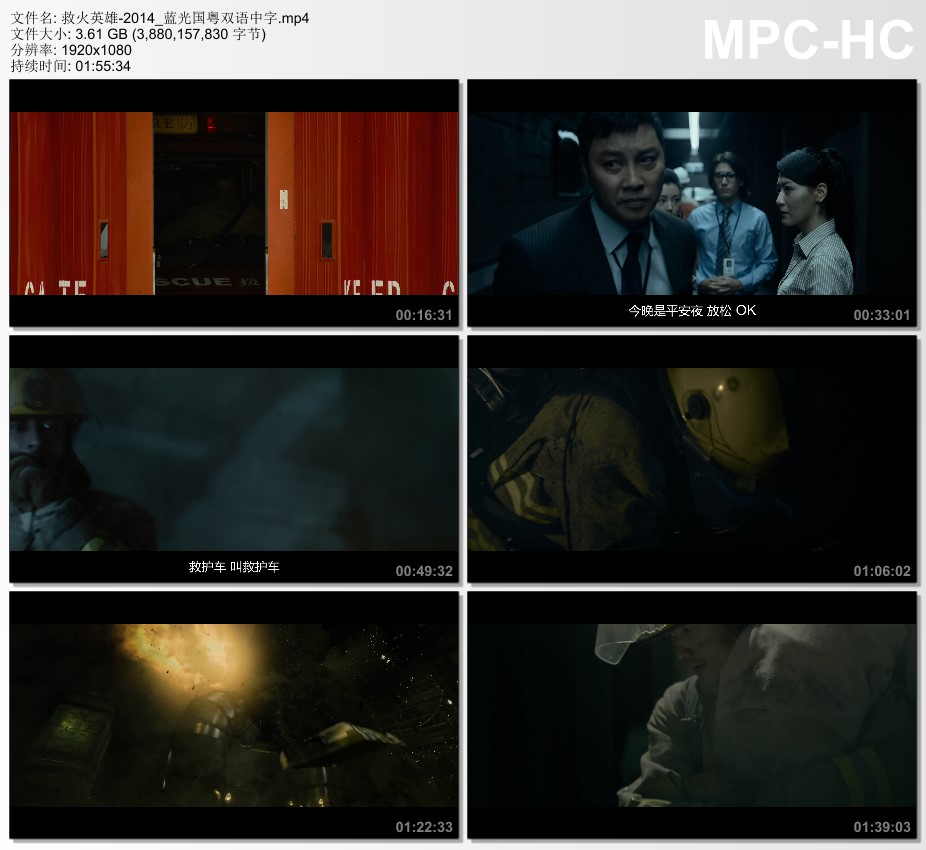 2014年中国香港经典动作片《救火英雄》蓝光国粤双语中字