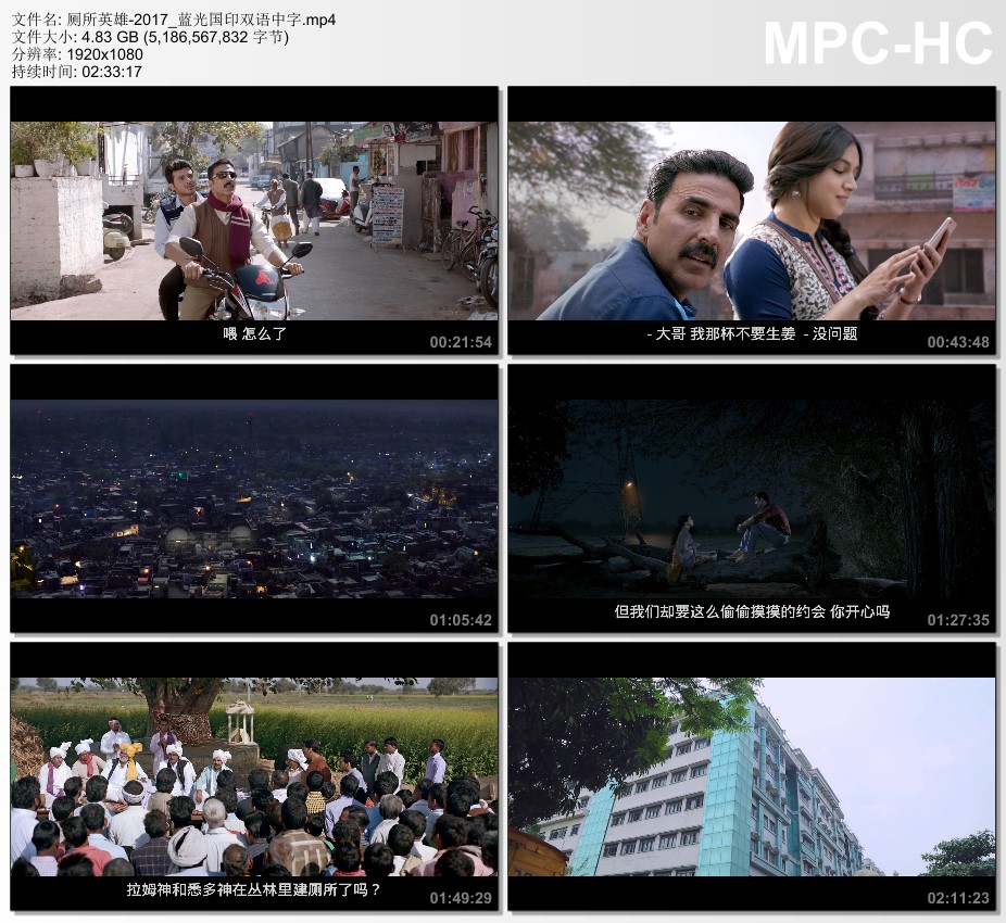 2017年印度经典喜剧片《厕所英雄》蓝光国印双语中字