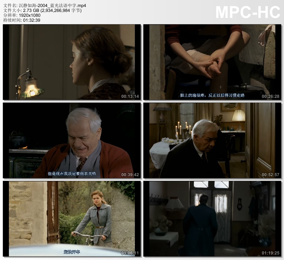 2004年法国经典爱情片《沉静如海》蓝光法语中字