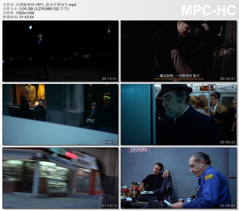 1971年美国经典动作片《法国贩毒网》蓝光中英双字