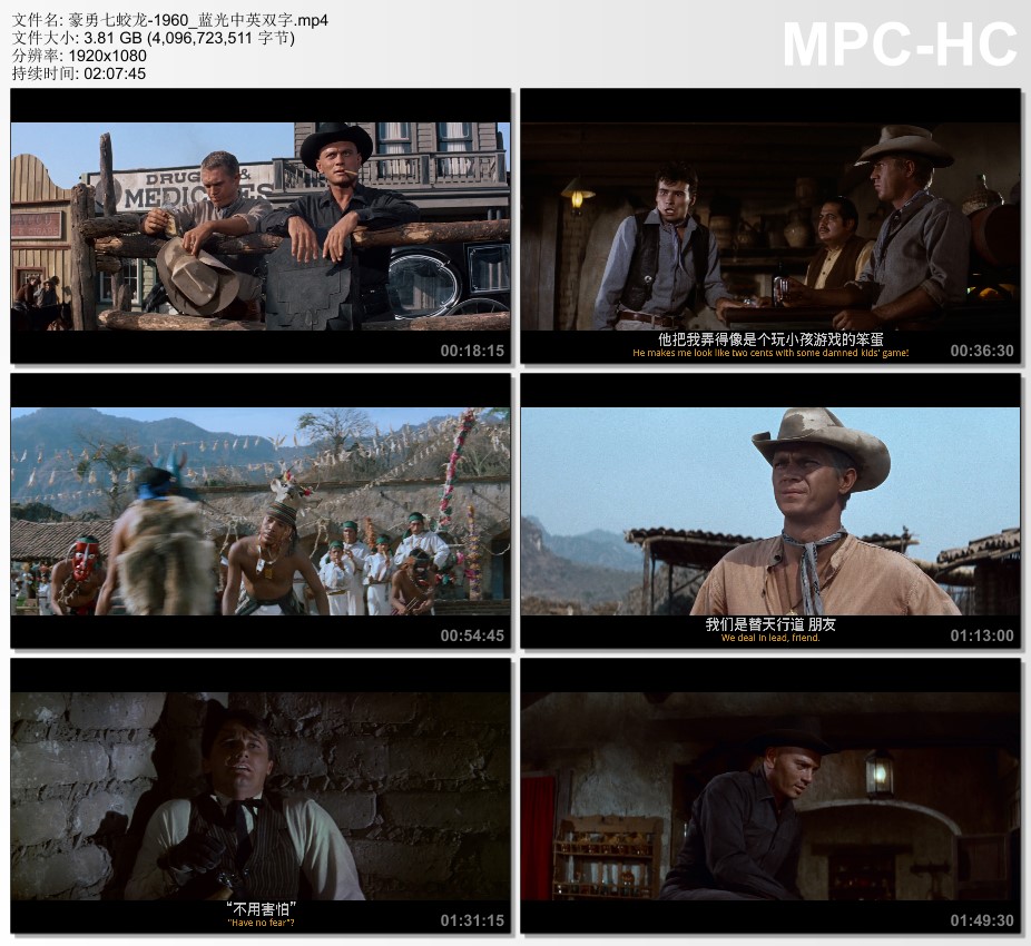1960年美国经典动作片《豪勇七蛟龙》蓝光中英双字