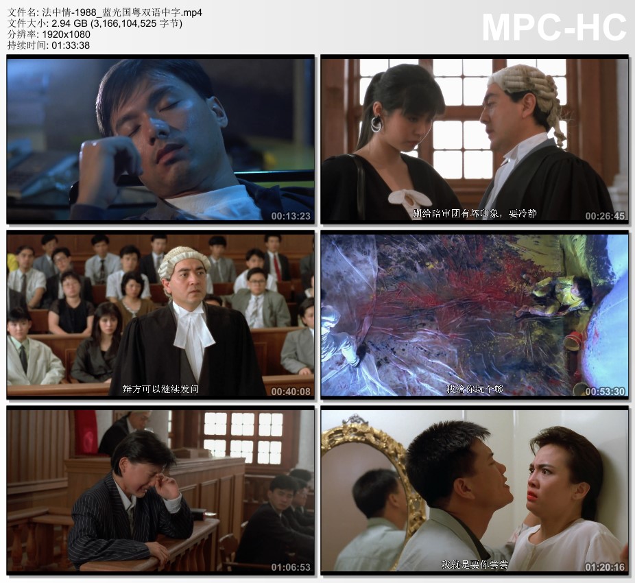 1988年中国香港经典犯罪片《法中情》蓝光国粤双语中字