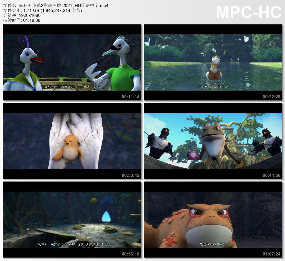 2021年国产动画片《疯狂丑小鸭2靠谱英雄》HD国语中字
