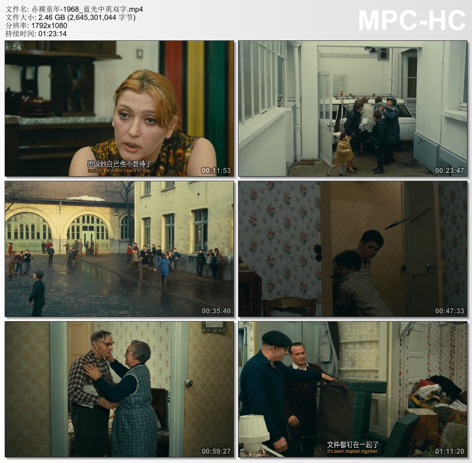 1968年法国经典剧情片《赤裸童年》蓝光中英双字