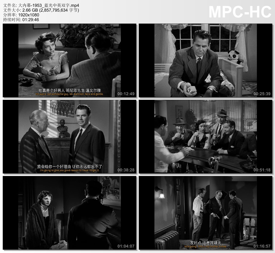 1953年美国经典惊悚片《大内幕》蓝光中英双字