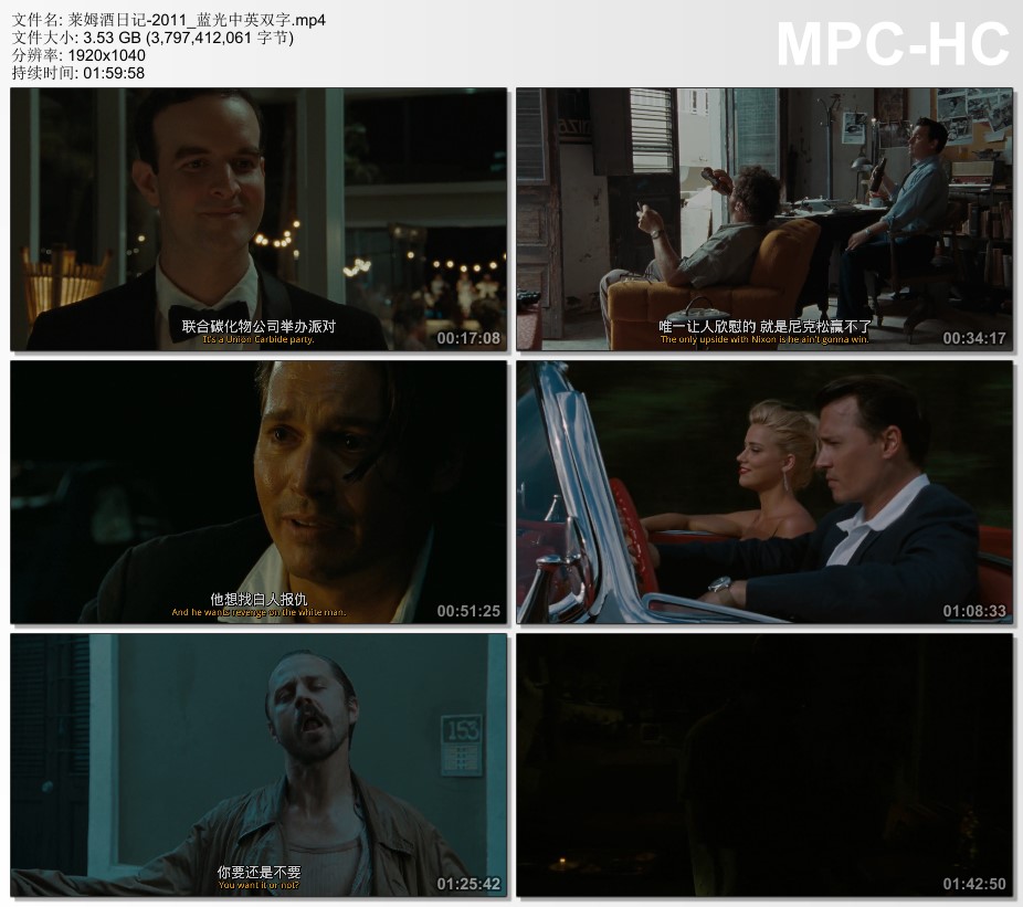 2011年美国经冒险片《莱姆酒日记》蓝光中英双字