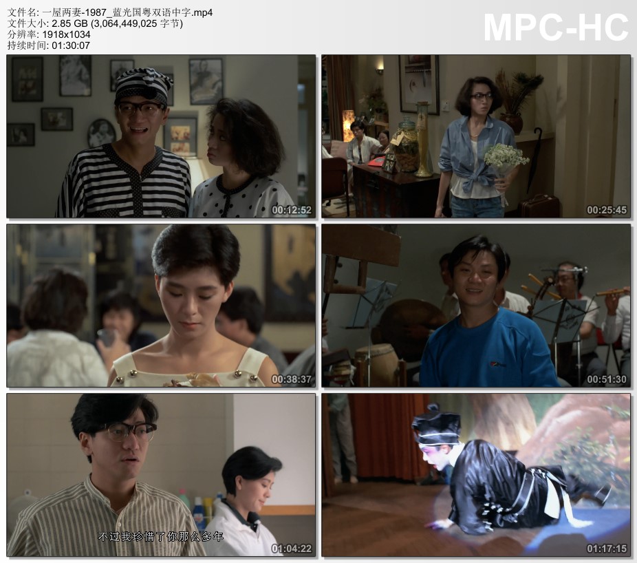 1987年中国香港经典喜剧片《一屋两妻》蓝光国粤双语中字