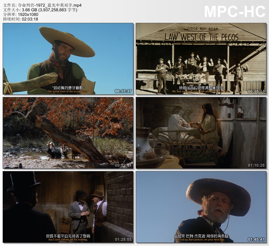 1972年美国经典喜剧片《夺命判官》蓝光中英双字