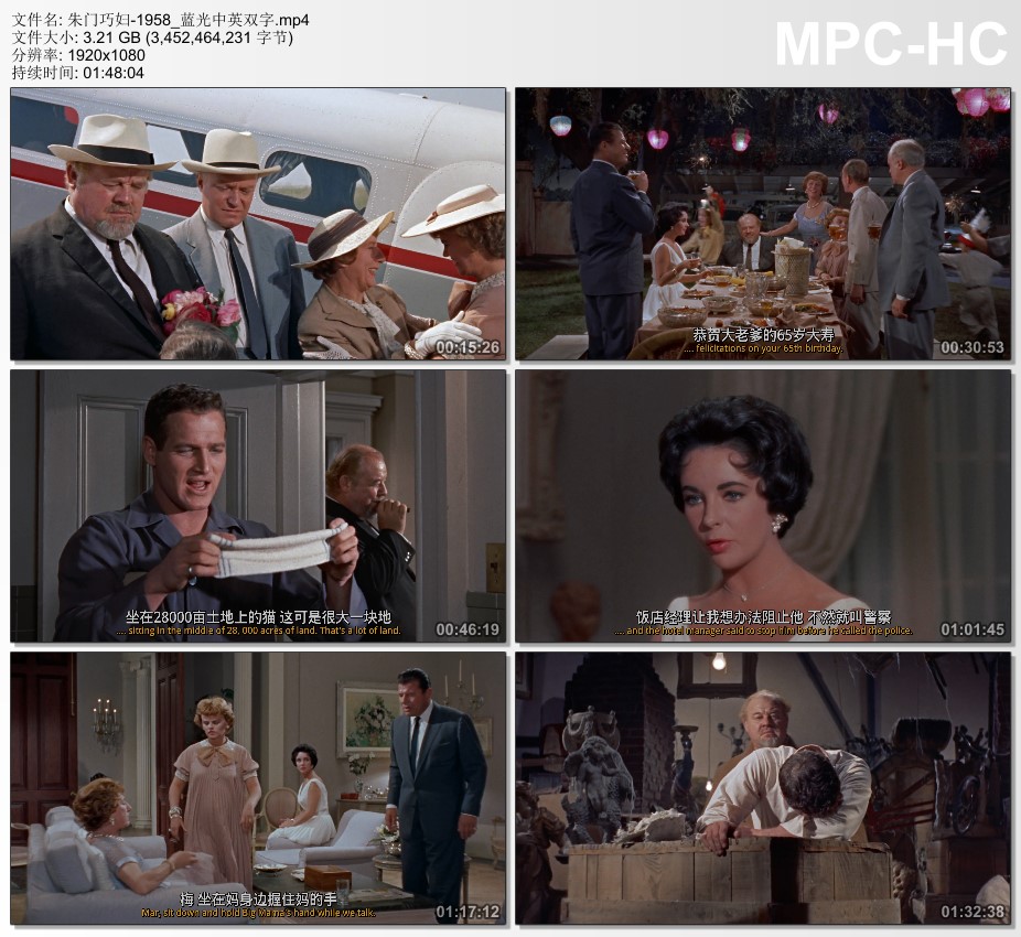 1958年美国经典剧情片《朱门巧妇》蓝光中英双字