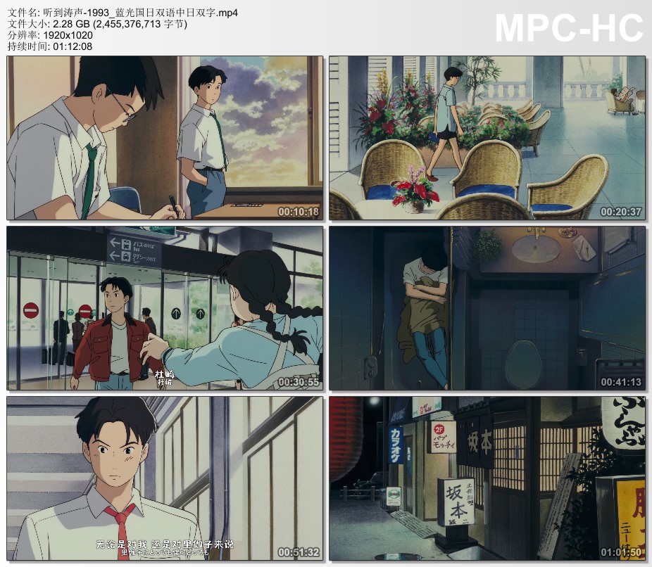 1993年日本经典动画片《听到涛声》蓝光国日双语中日双字