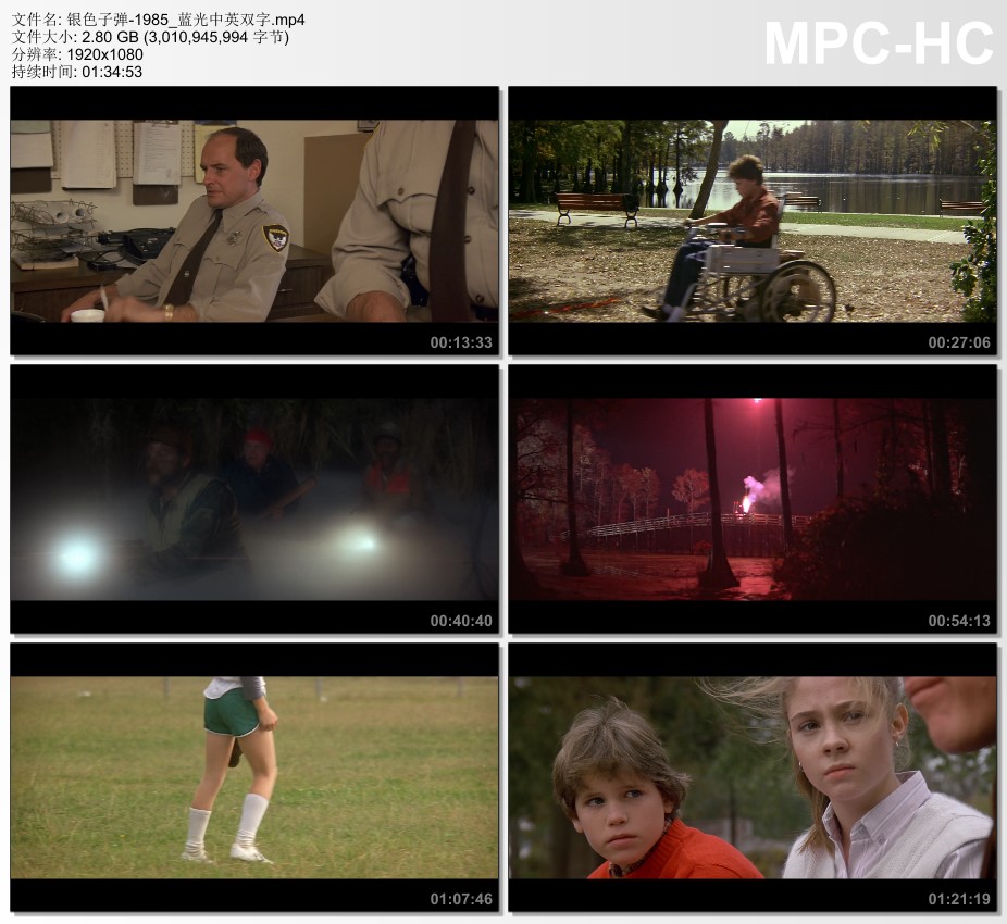 1985年美国经典恐怖片《银色子弹》蓝光中英双字
