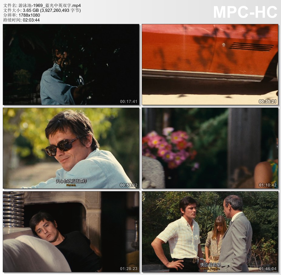 1969年法国经典爱情片《游泳池》蓝光中英双字