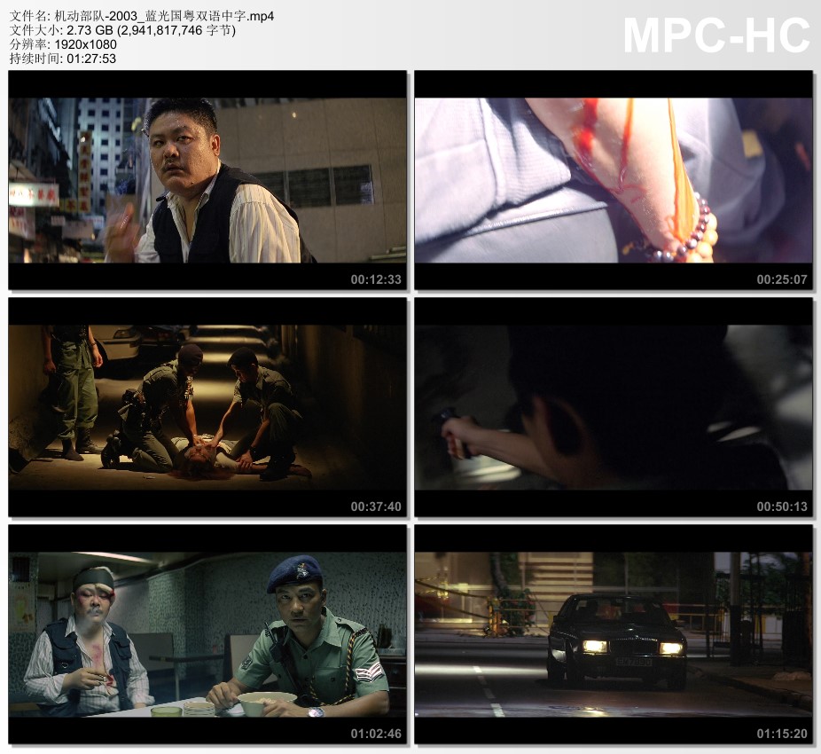 2003年中国香港经典犯罪片《机动部队》蓝光国粤双语中字