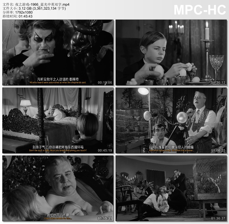 1966年瑞典经典剧情片《夜之游戏》蓝光中英双字