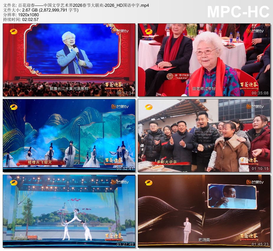 百花迎春——中国文学艺术界2026春节大联欢HD国语中字