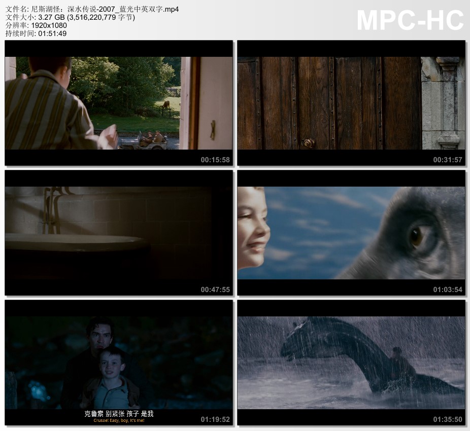 2007年新西兰经典奇幻片《尼斯湖怪：深水传说》蓝光中英双字