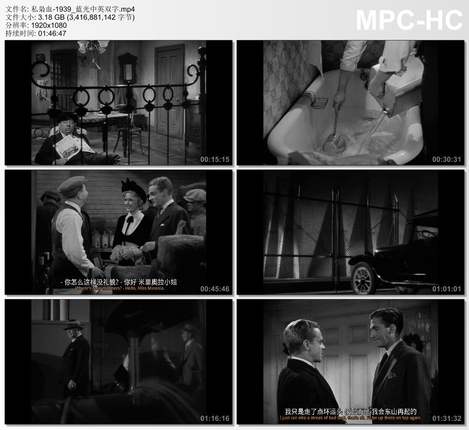 1939年美国电影《私枭血》蓝光中英双字