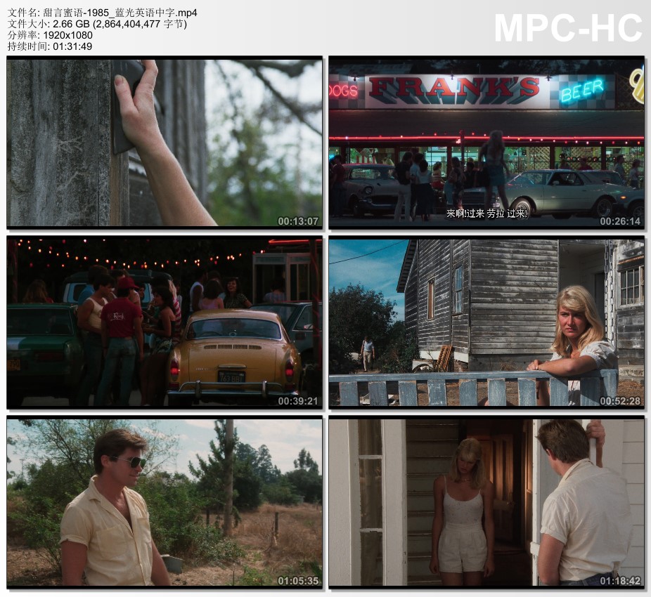 1985年美国经典爱情片《甜言蜜语》蓝光英语中字