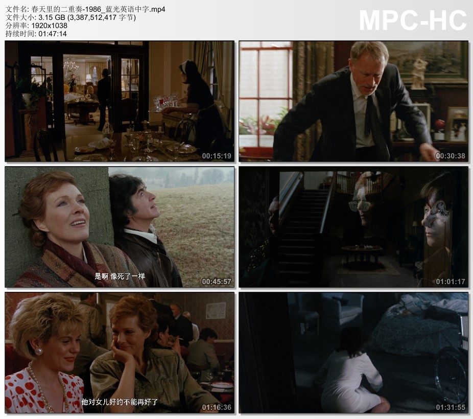 1986年美国经典剧情片《春天里的二重奏》蓝光英语中字