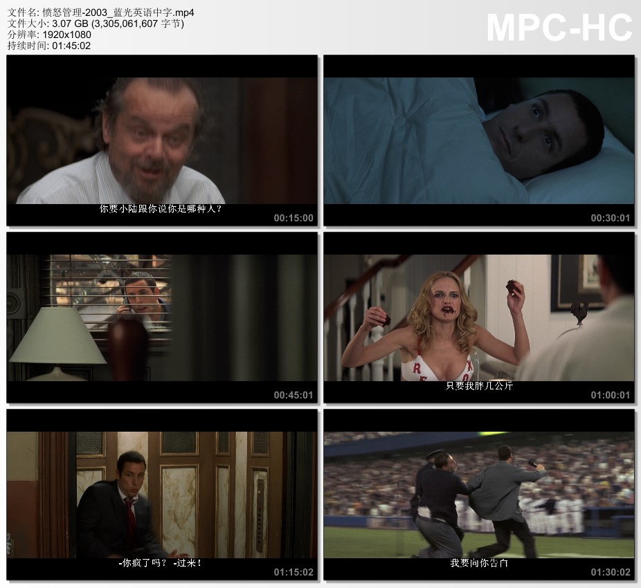 2003年美国电影《愤怒管理》蓝光英语中字