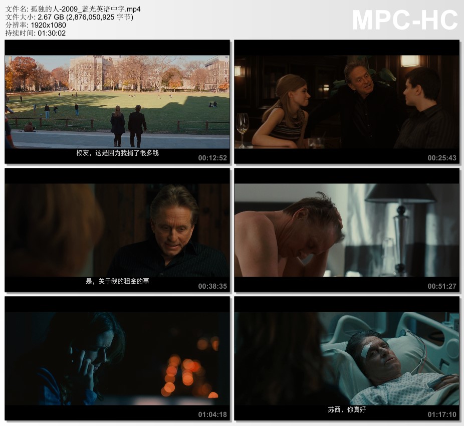 2009年美国经典喜剧片《孤独的人》蓝光英语中字